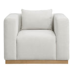 Alfie Linen Textured Fabric Upholstered Chair in Cream