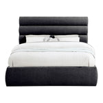 Adam Chenille Fabric Upholstered Queen Bed in Black