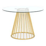 Gio 48" Glass Top And Metal Base Dining Table in Gold