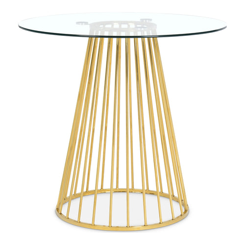 Gio Glass Top And Metal Base Counter Height Table in Gold
