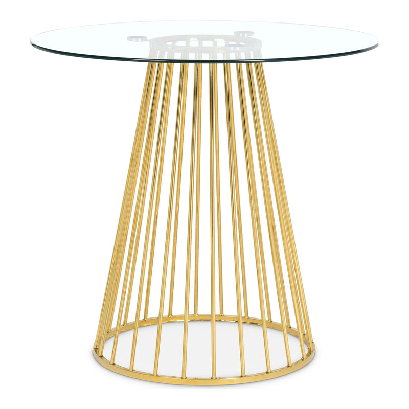 Gio Glass Top And Metal Base Counter Height Table in Gold