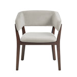 Blake Faux Mohair Wood Armchair in Greige