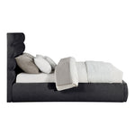 Adam Chenille Fabric Upholstered Queen Bed in Black