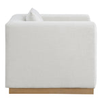 Alfie Linen Textured Fabric Upholstered Chair in Cream