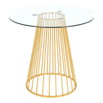Gio Glass Top And Metal Base Counter Height Table in Gold