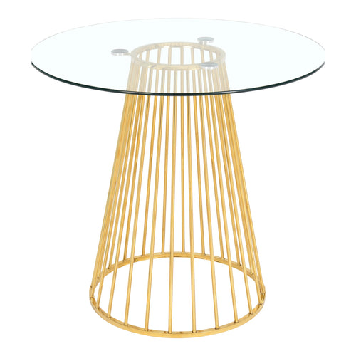 Gio Glass Top And Metal Base Counter Height Table in Gold