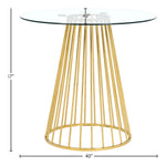 Gio Glass Top And Metal Base Counter Height Table in Gold