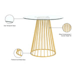 Gio Glass Top And Metal Base Counter Height Table in Gold