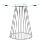 Gio Glass Top And Metal Base Counter Height Table in Chrome
