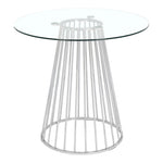 Gio Glass Top And Metal Base Counter Height Table in Chrome