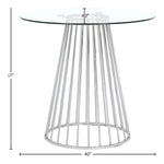 Gio Glass Top And Metal Base Counter Height Table in Chrome