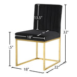 Giselle Velvet Upholstered Dining Chair in Black