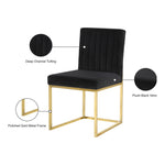 Giselle Velvet Upholstered Dining Chair in Black