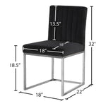 Giselle Velvet Upholstered Dining Chair in Black