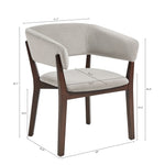 Blake Faux Mohair Wood Armchair in Greige