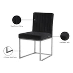 Giselle Velvet Upholstered Dining Chair in Black