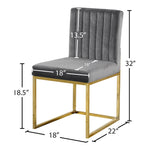 Giselle Velvet Upholstered Dining Chair in Grey