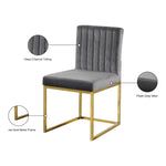 Giselle Velvet Upholstered Dining Chair in Grey