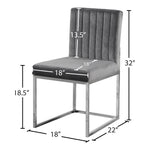 Giselle Velvet Upholstered Dining Chair in Grey