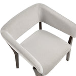 Blake Faux Mohair Wood Armchair in Greige