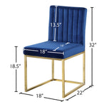Giselle Velvet Upholstered Dining Chair in Navy