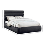 Adam Chenille Fabric Upholstered Queen Bed in Black