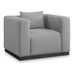 Alfie Linen Textured Fabric Upholstered Chair in Grey