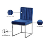 Giselle Velvet Upholstered Dining Chair in Navy