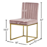 Giselle Velvet Upholstered Dining Chair in Pink