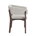 Blake Faux Mohair Wood Armchair in Greige