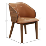 Glenwood Vegan Leather Upholstered Dining Chair in Tan