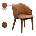 Glenwood Vegan Leather Upholstered Dining Chair in Tan