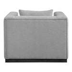 Alfie Linen Textured Fabric Upholstered Chair in Grey