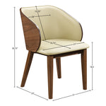 Glenwood Vegan Leather Upholstered Dining Chair in Cream