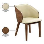 Glenwood Vegan Leather Upholstered Dining Chair in Cream
