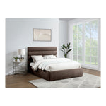 Adam Chenille Fabric Upholstered Queen Bed in Brown