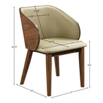 Glenwood Vegan Leather Upholstered Dining Chair in Khaki