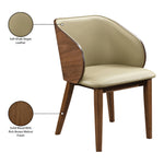 Glenwood Vegan Leather Upholstered Dining Chair in Khaki