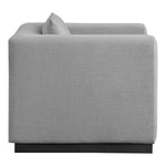 Alfie Linen Textured Fabric Upholstered Chair in Grey