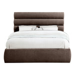 Adam Chenille Fabric Upholstered Queen Bed in Brown