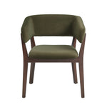 Blake Faux Mohair Wood Armchair in Green