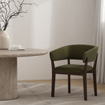 Blake Faux Mohair Wood Armchair in Green