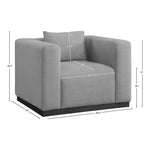 Alfie Linen Textured Fabric Upholstered Chair in Grey