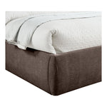 Adam Chenille Fabric Upholstered Queen Bed in Brown