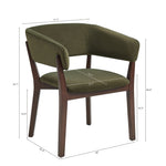 Blake Faux Mohair Wood Armchair in Green