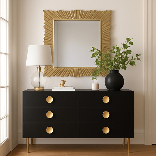 Golda Leaf Frame Mirror in Gold