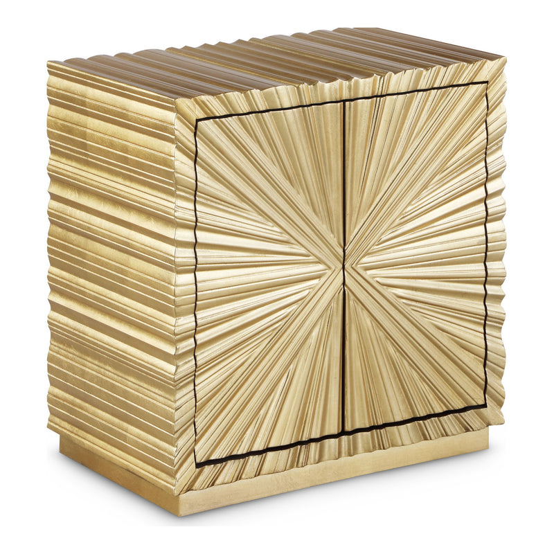 Golda Wood Side Table in Gold