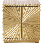 Golda Wood Side Table in Gold