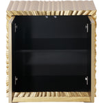 Golda Wood Side Table in Gold