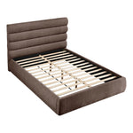 Adam Chenille Fabric Upholstered Queen Bed in Brown